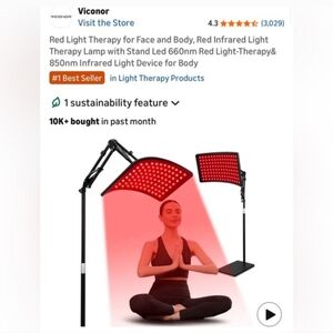 Red Infrared Light Therapy Lamp with Stand